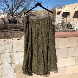 lane bryant olive lace maxi skirt